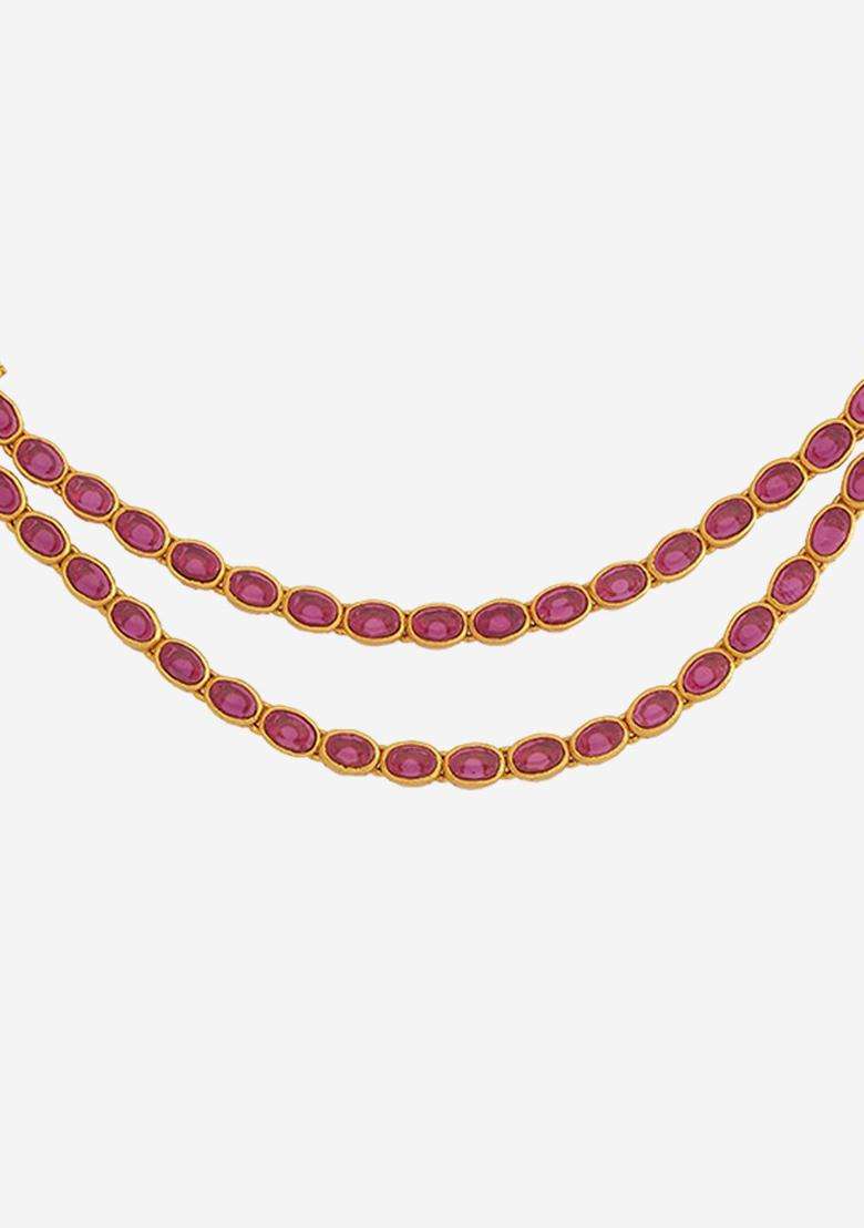 Gold-Plated Embellished Bridal 92.5 Silver Temple Minimal Necklace for Women | Traditional Temple Jewellery for Wedding & Festive Wear | Gift for Her - Indya