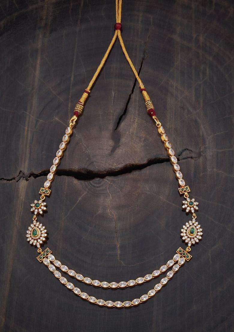 Embellished Bridal 92.5 Silver Gold-Plated Temple Necklace for Women | Traditional Temple Jewellery for Wedding & Festive Wear | Gift for Her - Indya