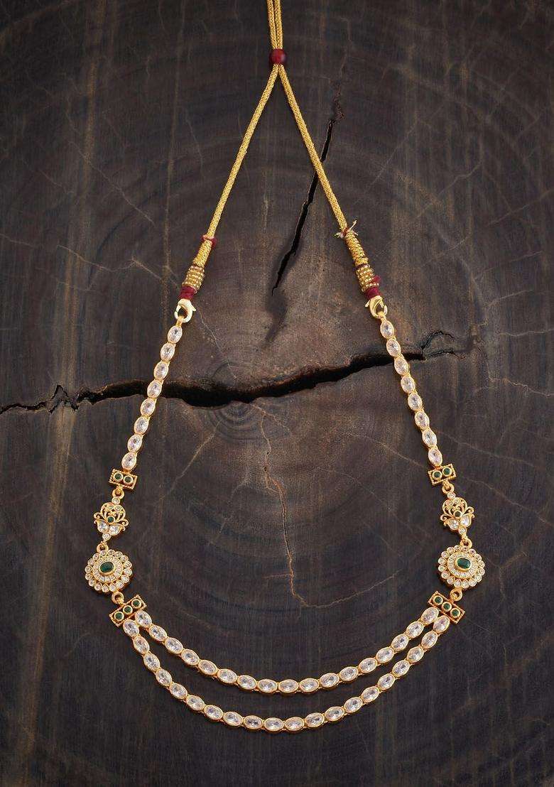 Embellished Bridal 92.5 Silver Gold-Plated Temple Necklace for Women | Traditional Temple Jewellery for Wedding & Festive Wear | Gift for Her - Indya