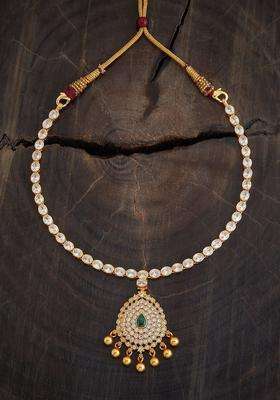 Embellished Bridal 92.5 Silver Gold-Plated Temple Necklace for Women | Traditional Temple Jewellery for Wedding & Festive Wear | Gift for Her