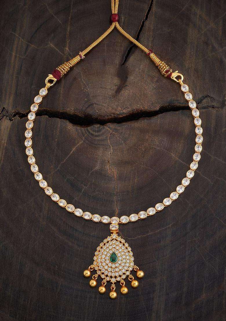 Embellished Bridal 92.5 Silver Gold-Plated Temple Necklace for Women | Traditional Temple Jewellery for Wedding & Festive Wear | Gift for Her - Indya
