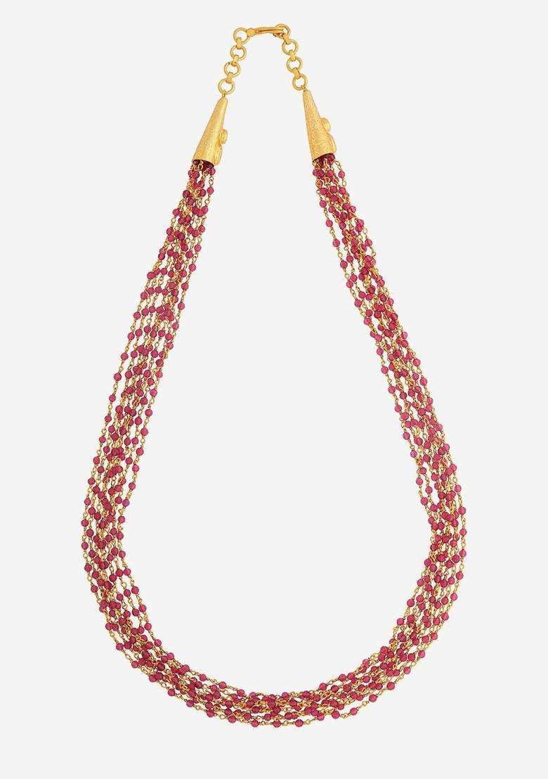 Embellished Bridal 92.5 Silver Gold-Plated Stone Temple Chain for Women | Traditional Temple Jewellery for Wedding & Festive Wear | Gift for Her - Indya