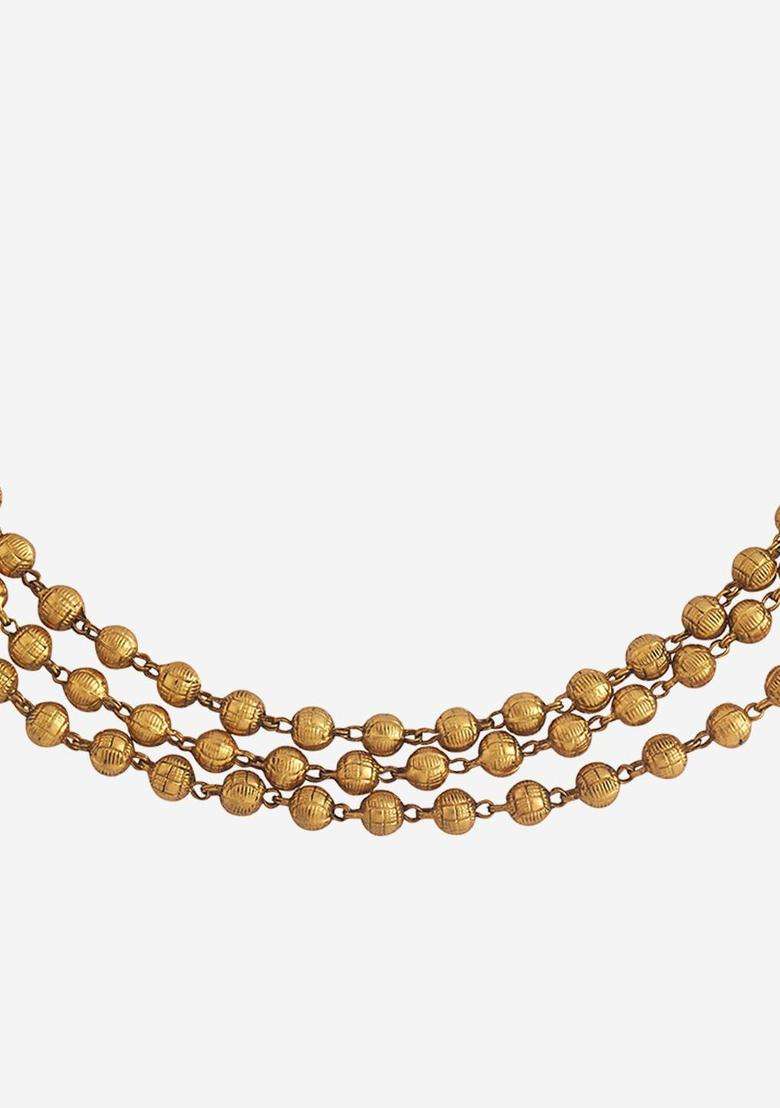 Embellished Bridal 92.5 Silver Gold-Plated Temple Necklace for Women | Traditional Temple Jewellery for Wedding & Festive Wear | Gift for Her - Indya