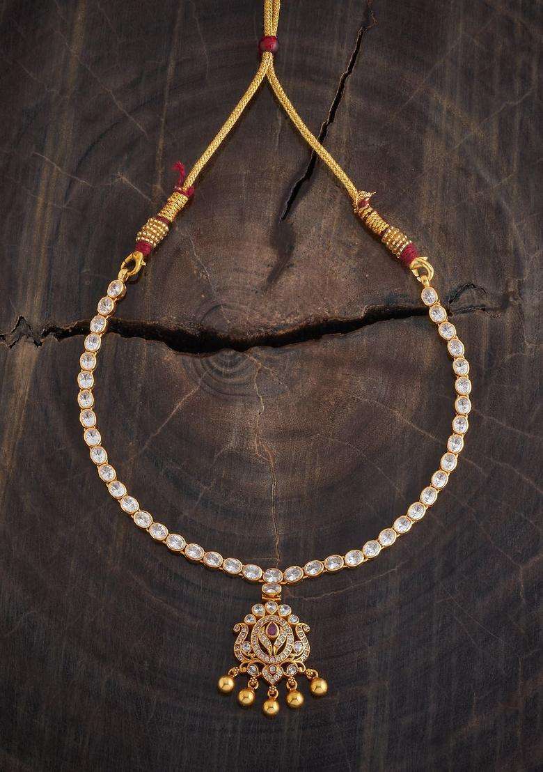 Embellished Bridal 92.5 Silver Gold-Plated Temple Necklace for Women | Traditional Temple Jewellery for Wedding & Festive Wear | Gift for Her - Indya