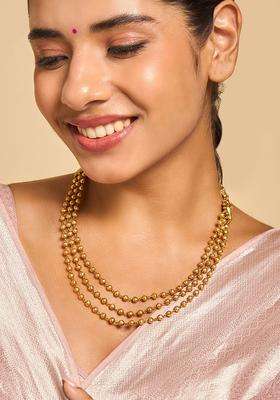 92.5 Pure Silver Gold-Plated Temple Necklace for Women | Traditional Temple Jewellery for Wedding & Festive Wear | Gift for Her