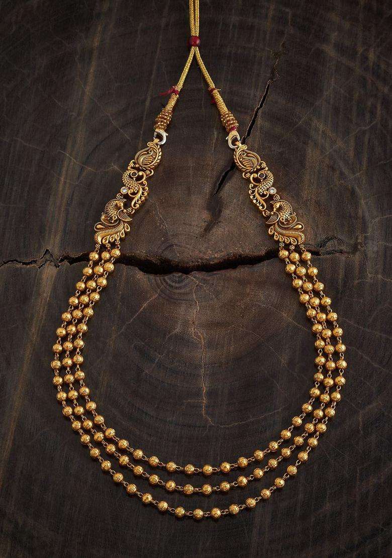 92.5 Pure Silver Gold-Plated Temple Necklace for Women | Traditional Temple Jewellery for Wedding & Festive Wear | Gift for Her - Indya