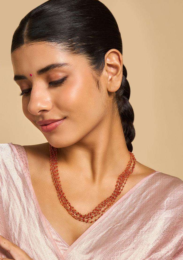 92.5 Pure Silver Gold-Plated Temple Chain for Women | Traditional Temple Jewellery for Wedding & Festive Wear | Gift for Her - Indya