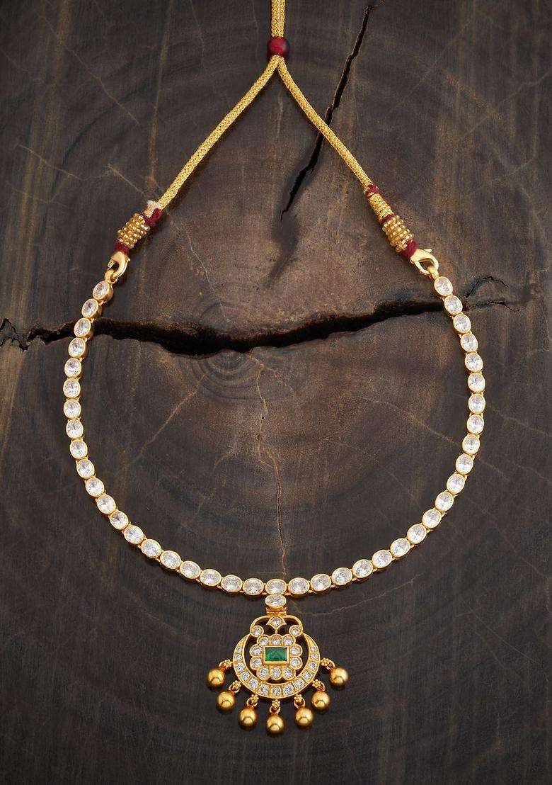 Embellished Bridal 92.5 Silver Gold-Plated Temple Necklace for Women | Traditional Temple Jewellery for Wedding & Festive Wear | Gift for Her - Indya