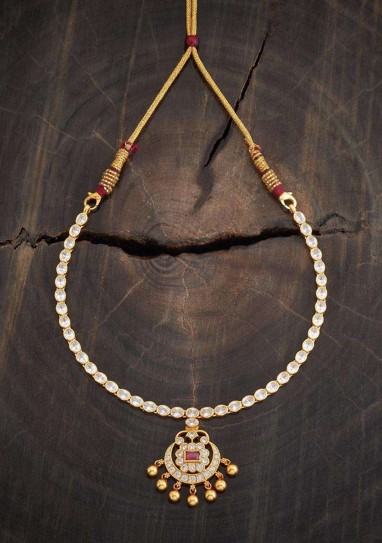 Embellished Bridal 92.5 Silver Gold-Plated Temple Necklace for Women | Traditional Temple Jewellery for Wedding & Festive Wear | Gift for Her - Indya
