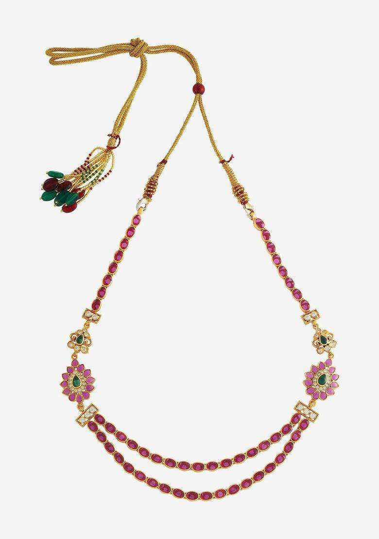 Embellished Bridal 92.5 Pure Silver Gold-Plated Temple Necklace for Women | Traditional Temple Jewellery for Wedding & Festive Wear | Gift for Her - Indya