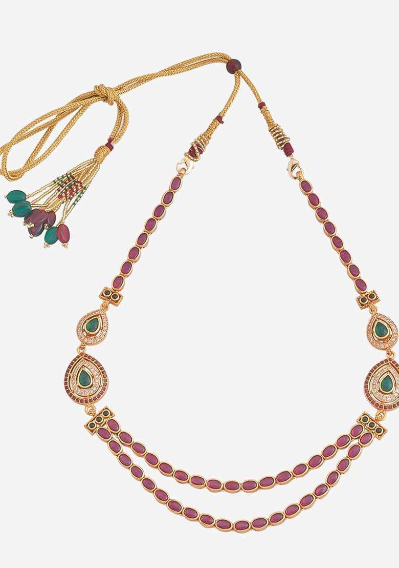 Gold-Plated 92.5 Pure Silver Temple Necklace for Women | Traditional Temple Jewellery for Wedding & Festive Wear | Gift for Her - Indya
