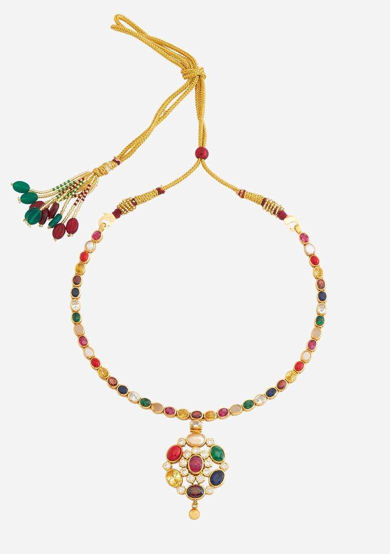 Embellished Bridal 92.5 Silver Gold-Plated Temple Necklace for Women | Traditional Temple Jewellery for Wedding & Festive Wear | Gift for Her - Indya