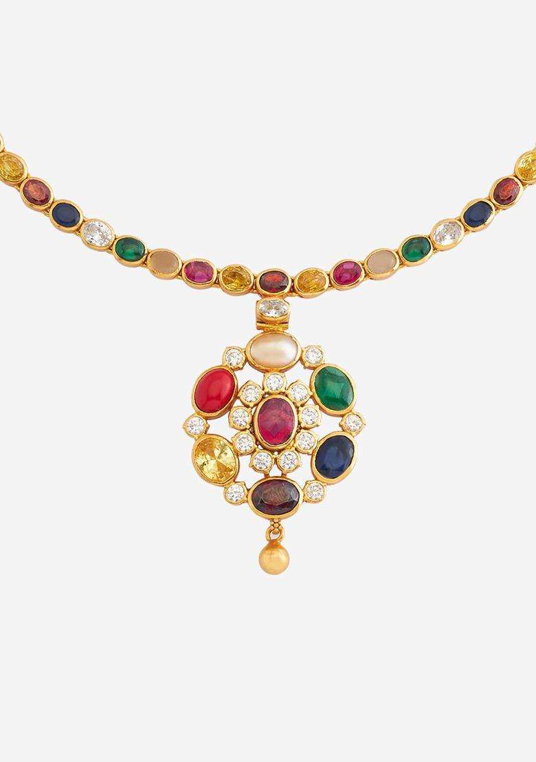 Embellished Bridal 92.5 Silver Gold-Plated Temple Necklace for Women | Traditional Temple Jewellery for Wedding & Festive Wear | Gift for Her - Indya