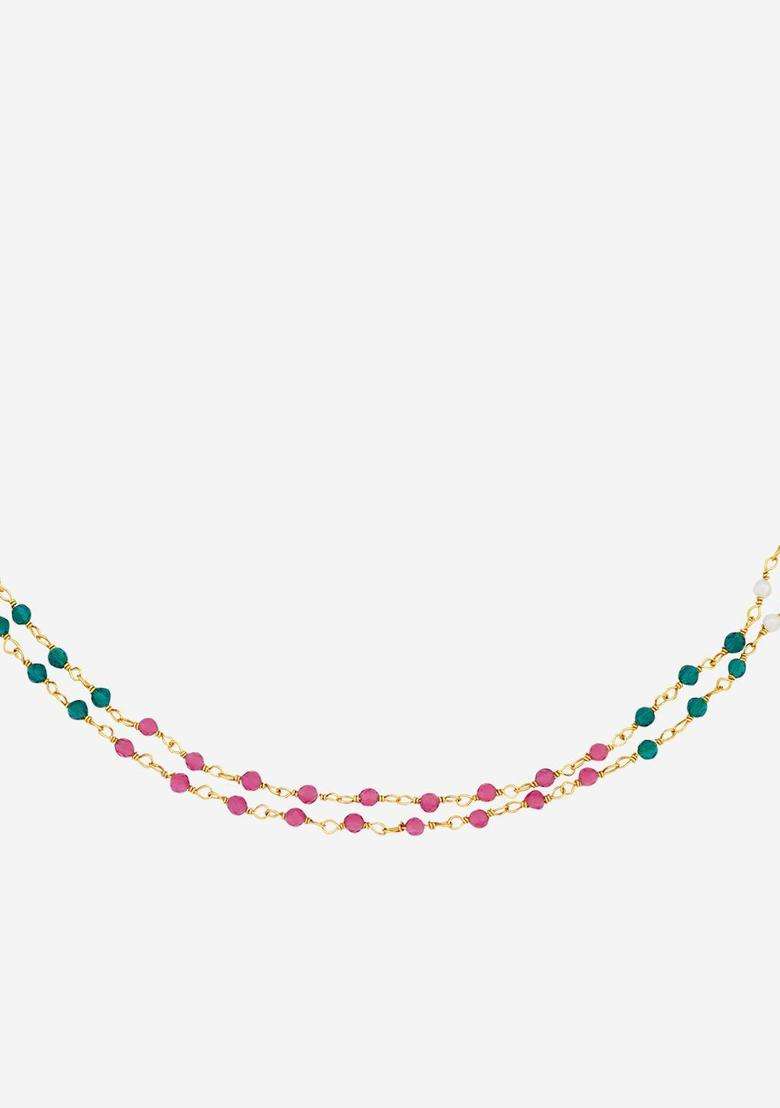 92.5 Sterling Silver Gold-Plated Temple Pearls Beaded Necklace for Women | Traditional Temple Jewellery for Wedding & Festive Wear | Gift for Her - Indya