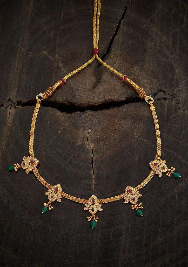 Embellished Bridal 92.5 Pure Silver Gold-Plated Temple Necklace for Women | Traditional Temple Jewellery for Wedding & Festive Wear | Gift for Her - Indya