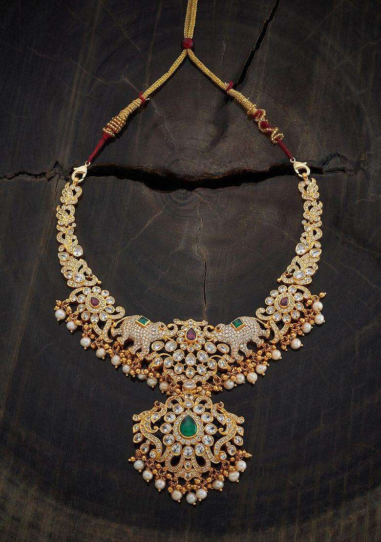 Gold-Plated 92.5 Pure Silver Temple Necklace for Women | Traditional Temple Jewellery for Wedding & Festive Wear | Gift for Her - Indya
