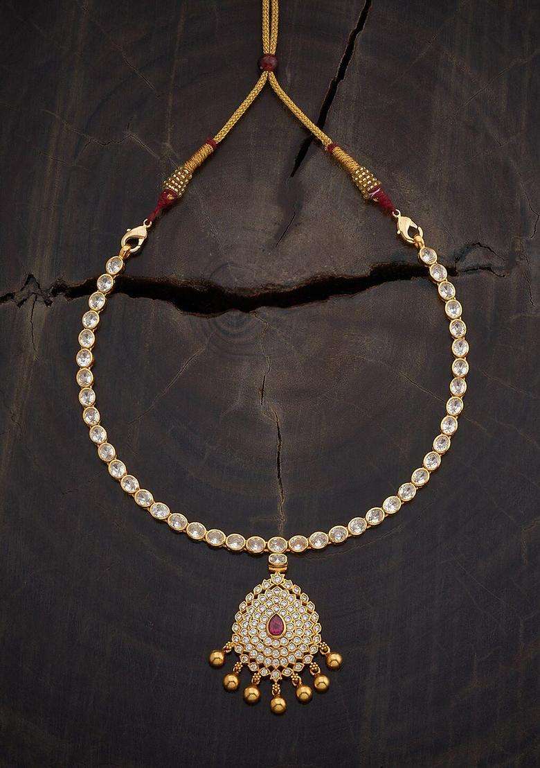 Embellished Bridal 92.5 Pure Silver Gold-Plated Temple Necklace for Women | Traditional Temple Jewellery for Wedding & Festive Wear | Gift for Her - Indya