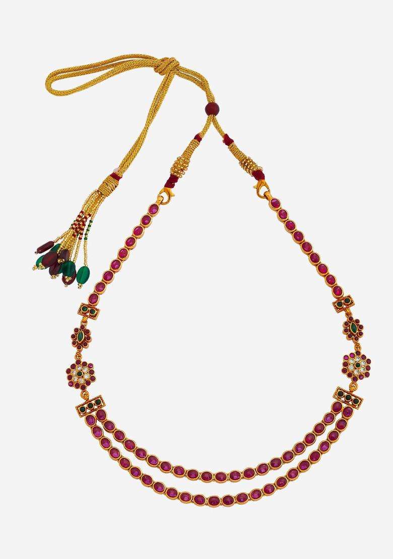 Embellished Bridal 92.5 Pure Silver Gold-Plated Temple Necklace for Women | Traditional Temple Jewellery for Wedding & Festive Wear | Gift for Her - Indya