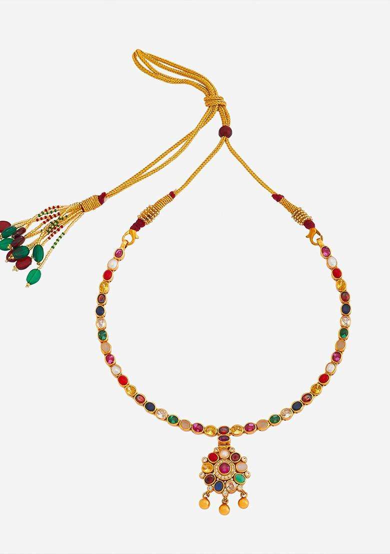 Embellished Bridal 92.5 Pure Silver Gold-Plated Temple Necklace for Women | Traditional Temple Jewellery for Wedding & Festive Wear | Gift for Her - Indya