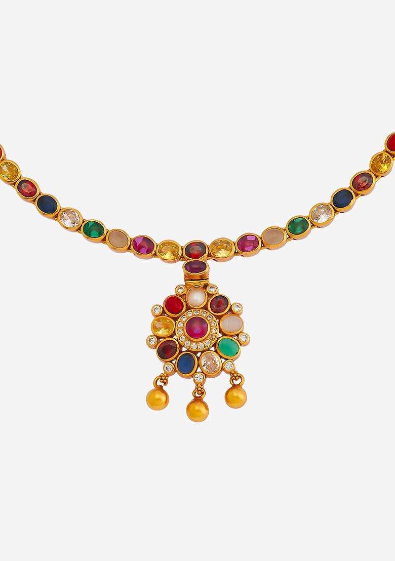 Embellished Bridal 92.5 Pure Silver Gold-Plated Temple Necklace for Women | Traditional Temple Jewellery for Wedding & Festive Wear | Gift for Her - Indya