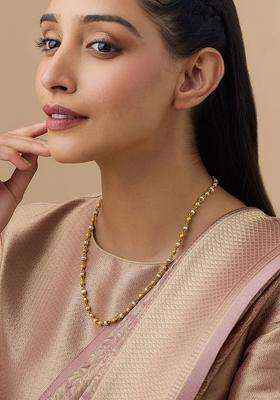 Gold-Plated Embellished Bridal Pearl Beaded 92.5 Silver Temple Necklace for Women | Traditional Temple Jewellery for Wedding & Festive Wear | Gift for Her