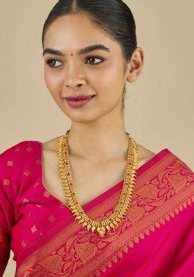 Embellished Bridal 92.5 Pure Silver Gold-Plated Temple Necklace for Women | Traditional Temple Jewellery for Wedding & Festive Wear | Gift for Her