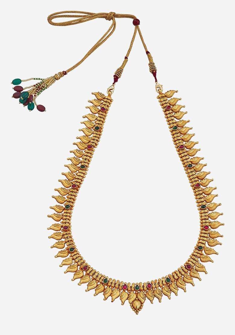 Embellished Bridal 92.5 Pure Silver Gold-Plated Temple Necklace for Women | Traditional Temple Jewellery for Wedding & Festive Wear | Gift for Her - Indya