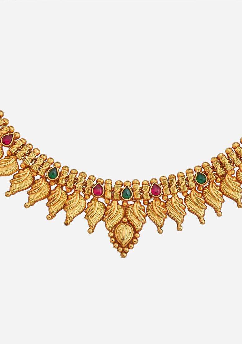 Embellished Bridal 92.5 Pure Silver Gold-Plated Temple Necklace for Women | Traditional Temple Jewellery for Wedding & Festive Wear | Gift for Her - Indya