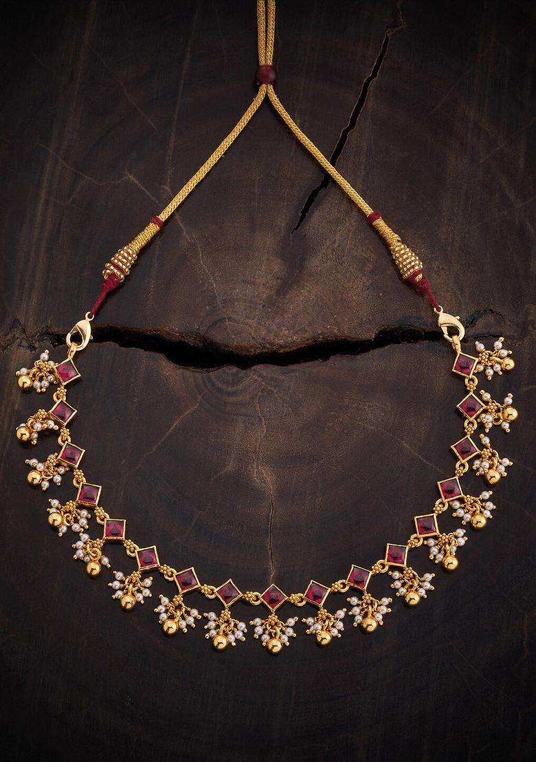 92.5 Pure Silver Gold-Plated Temple Necklace for Women | Traditional Temple Jewellery for Wedding & Festive Wear | Gift for Her - Indya