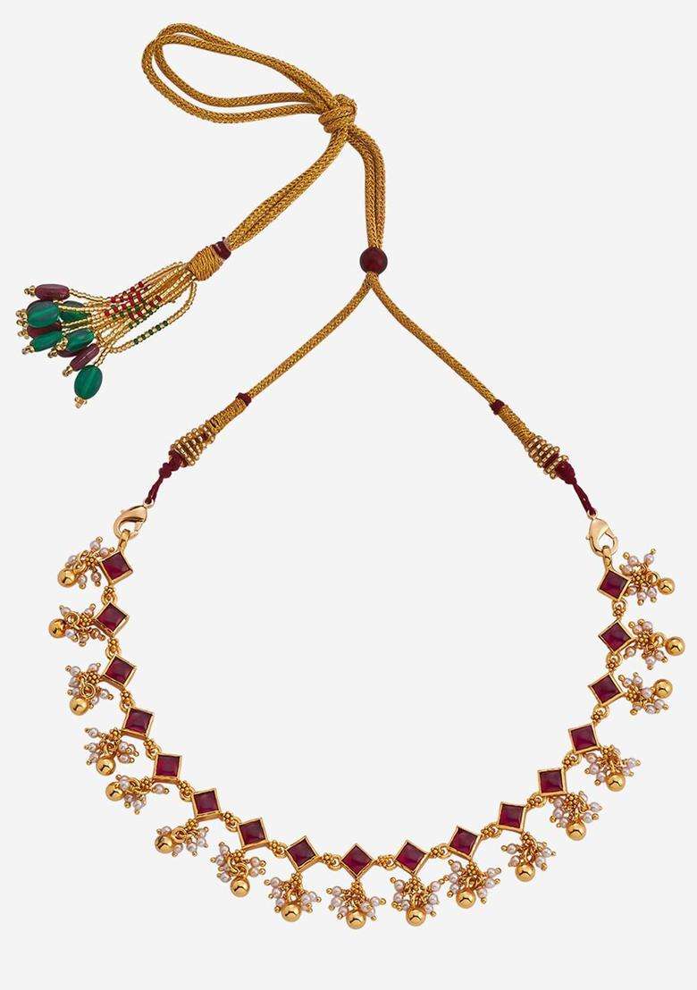 92.5 Pure Silver Gold-Plated Temple Necklace for Women | Traditional Temple Jewellery for Wedding & Festive Wear | Gift for Her - Indya
