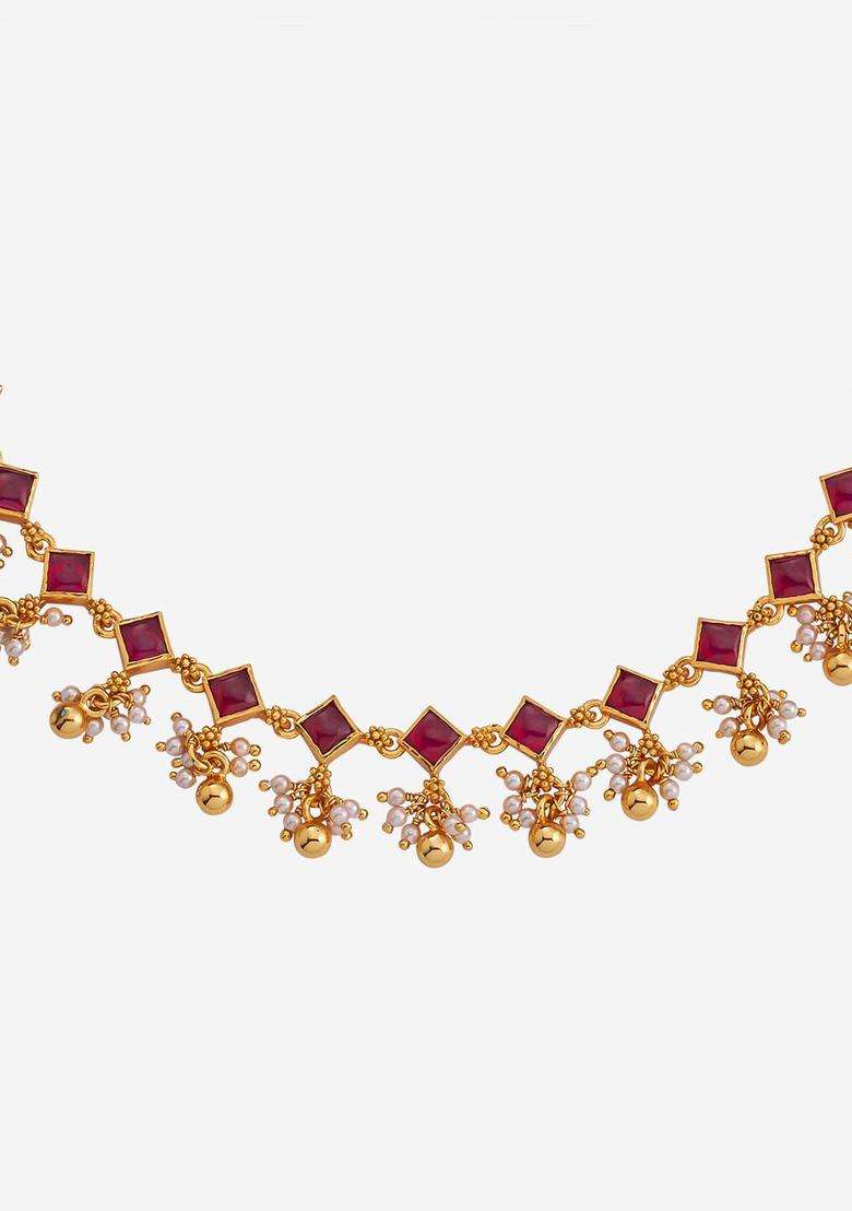 92.5 Pure Silver Gold-Plated Temple Necklace for Women | Traditional Temple Jewellery for Wedding & Festive Wear | Gift for Her - Indya