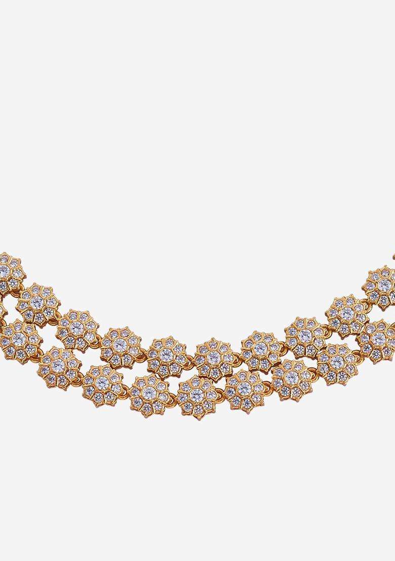 Embellished Bridal 92.5 Pure Silver Gold-Plated Temple Necklace for Women | Traditional Temple Jewellery for Wedding & Festive Wear | Gift for Her - Indya