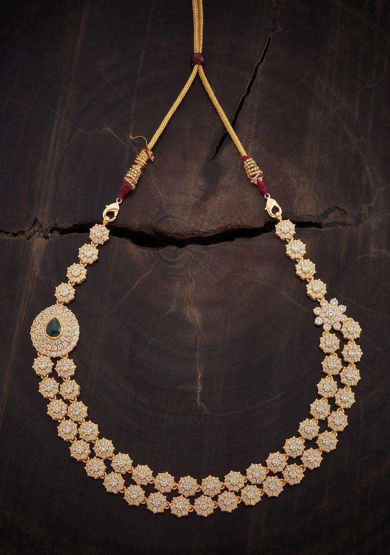 Embellished Bridal 92.5 Pure Silver Gold-Plated Temple Necklace for Women | Traditional Temple Jewellery for Wedding & Festive Wear | Gift for Her - Indya