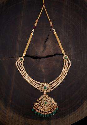 Embellished Bridal 92.5 Pure Silver Gold-Plated Temple Necklace for Women | Traditional Temple Jewellery for Wedding & Festive Wear | Gift for Her