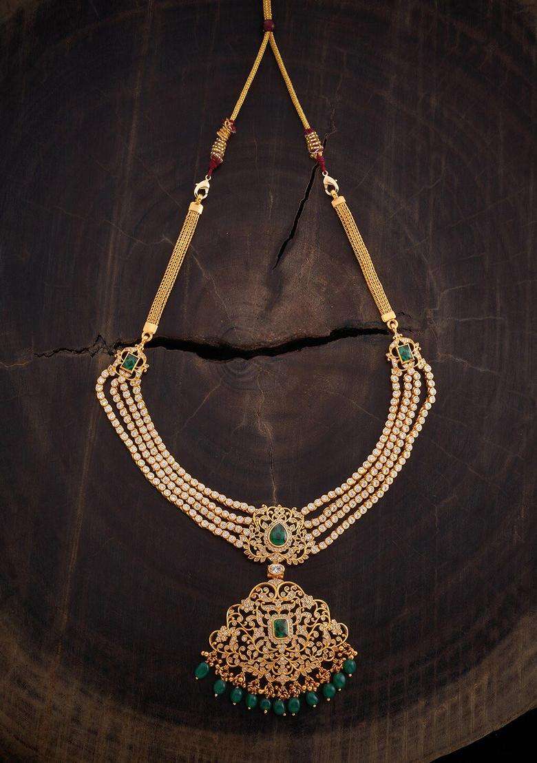 Embellished Bridal 92.5 Pure Silver Gold-Plated Temple Necklace for Women | Traditional Temple Jewellery for Wedding & Festive Wear | Gift for Her - Indya