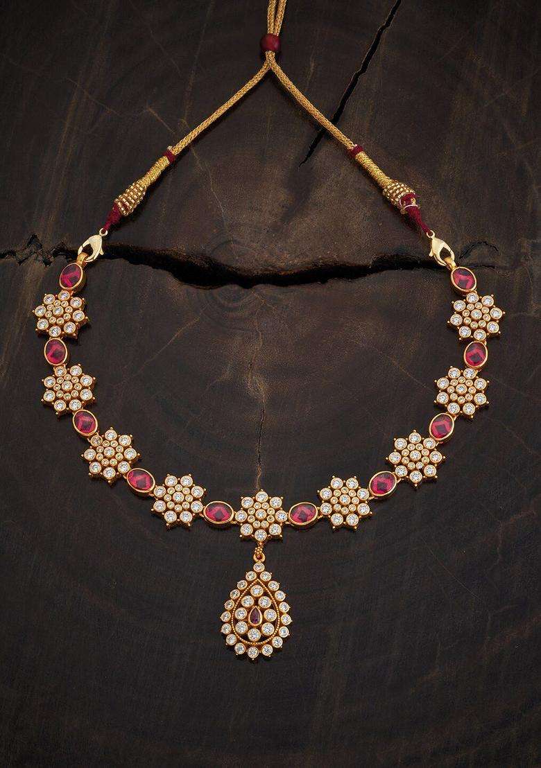92.5 Pure Silver Gold-Plated Temple Necklace for Women | Traditional Temple Jewellery for Wedding & Festive Wear | Gift for Her - Indya
