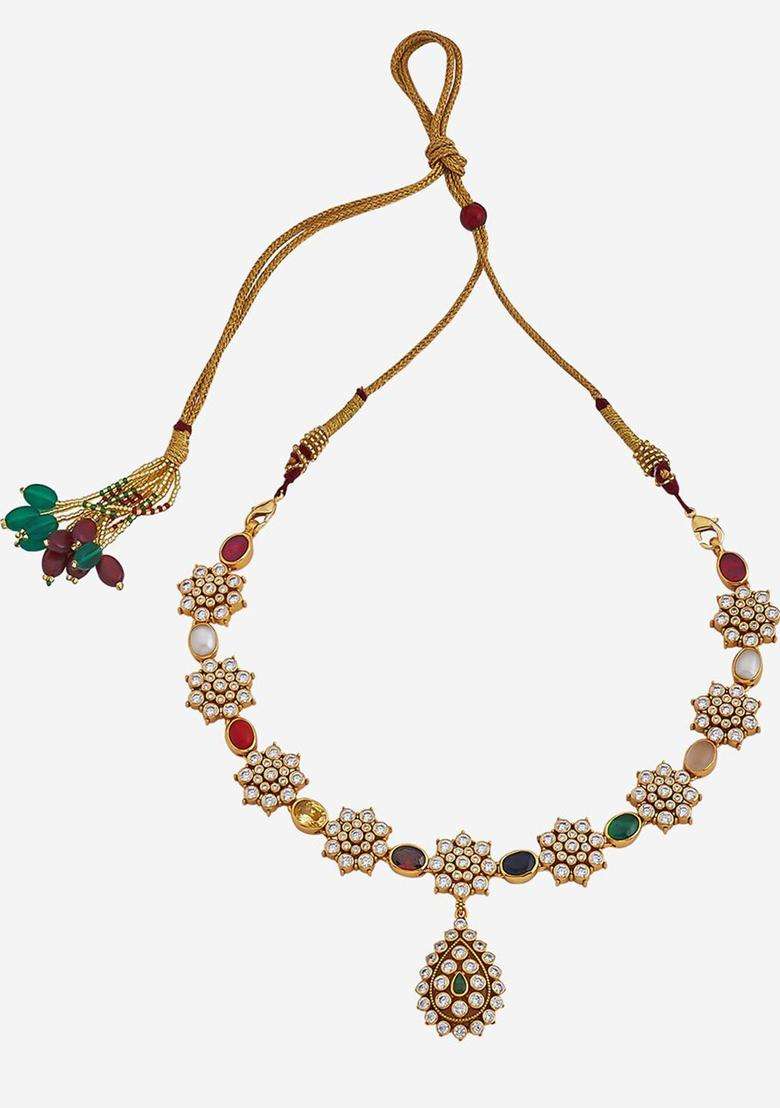 Gold-Plated 92.5 Pure Silver Temple Necklace for Women | Traditional Temple Jewellery for Wedding & Festive Wear | Gift for Her - Indya