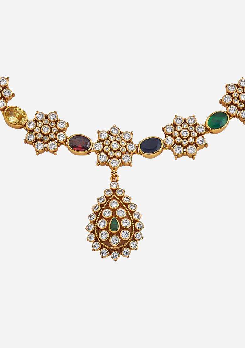 Gold-Plated 92.5 Pure Silver Temple Necklace for Women | Traditional Temple Jewellery for Wedding & Festive Wear | Gift for Her - Indya