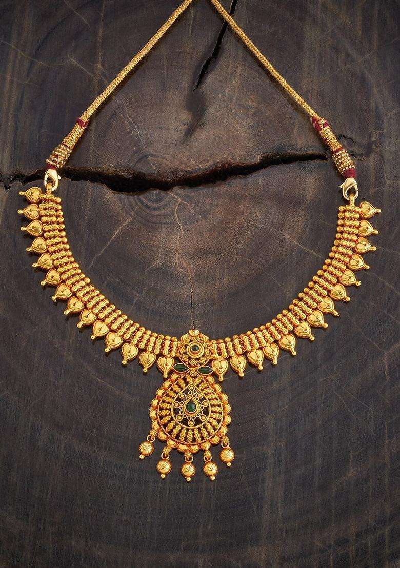 92.5 Pure Silver Gold-Plated Temple Necklace for Women | Traditional Temple Jewellery for Wedding & Festive Wear | Gift for Her - Indya