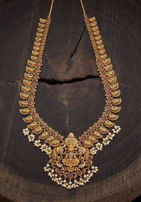 Gold-Plated Temple Necklace for Women | Traditional Temple Jewellery for Wedding & Festive Wear | Gift for Her