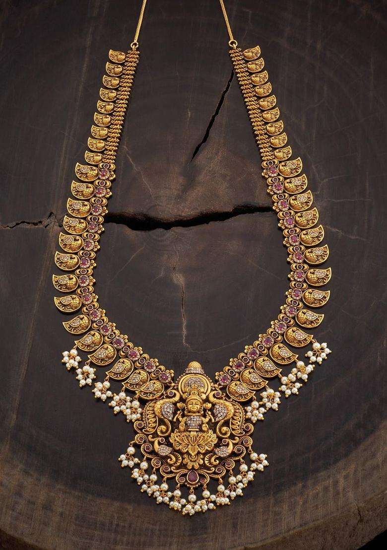 Gold-Plated Temple Necklace for Women | Traditional Temple Jewellery for Wedding & Festive Wear | Gift for Her - Indya