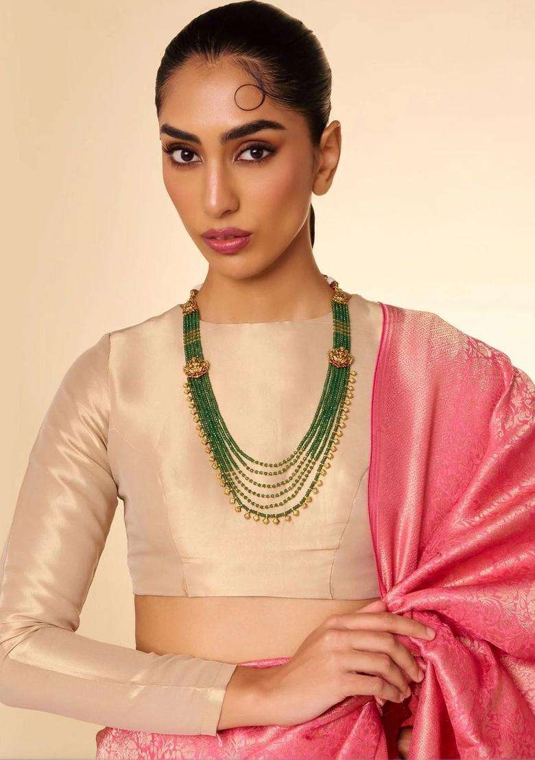 Copper Gold-Plated Temple Necklace for Women | Traditional Temple Jewellery for Wedding & Festive Wear | Gift for Her - Indya