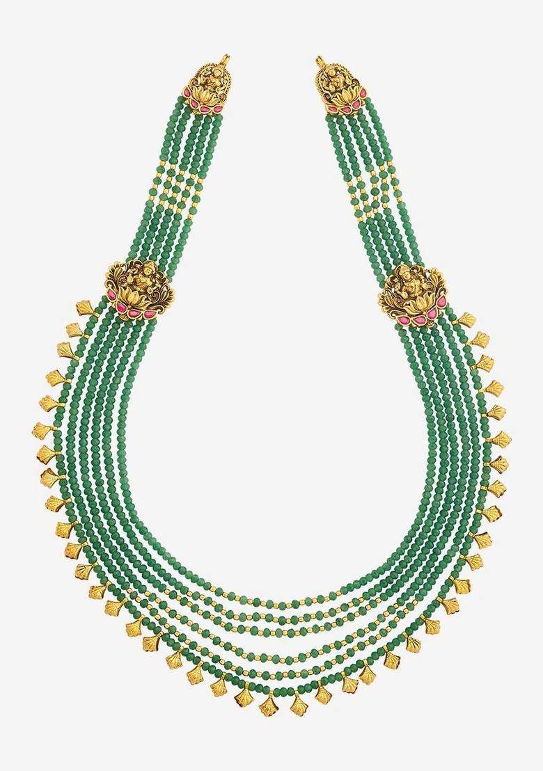 Copper Gold-Plated Temple Necklace for Women | Traditional Temple Jewellery for Wedding & Festive Wear | Gift for Her - Indya