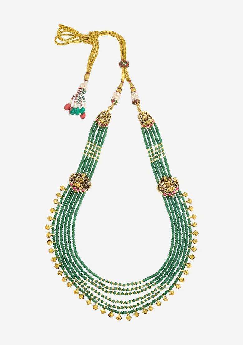 Copper Gold-Plated Temple Necklace for Women | Traditional Temple Jewellery for Wedding & Festive Wear | Gift for Her - Indya