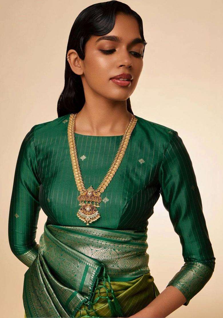 Copper Gold-Plated Antique Necklace for Women | Traditional Temple Jewellery for Wedding & Festive Wear | Gift for Her - Indya
