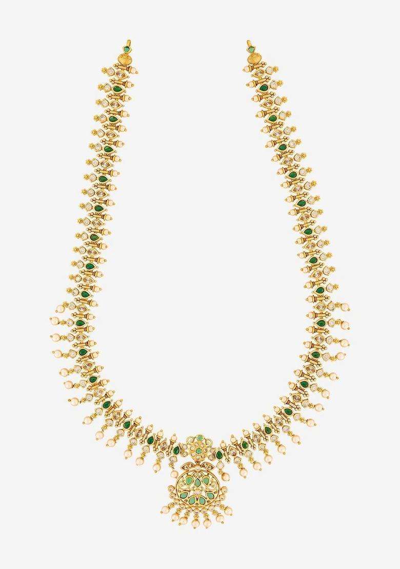 Copper Gold-Plated Temple Necklace for Women | Traditional Temple Jewellery for Wedding & Festive Wear | Gift for Her - Indya