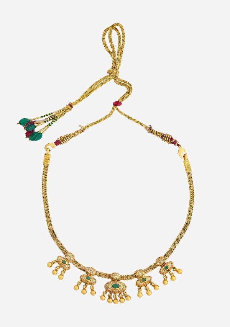 Sterling Silver Gold-Plated Temple Necklace for Women | Traditional Temple Jewellery for Wedding & Festive Wear | Gift for Her - Indya