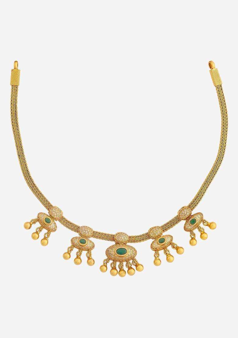 Sterling Silver Gold-Plated Temple Necklace for Women | Traditional Temple Jewellery for Wedding & Festive Wear | Gift for Her - Indya