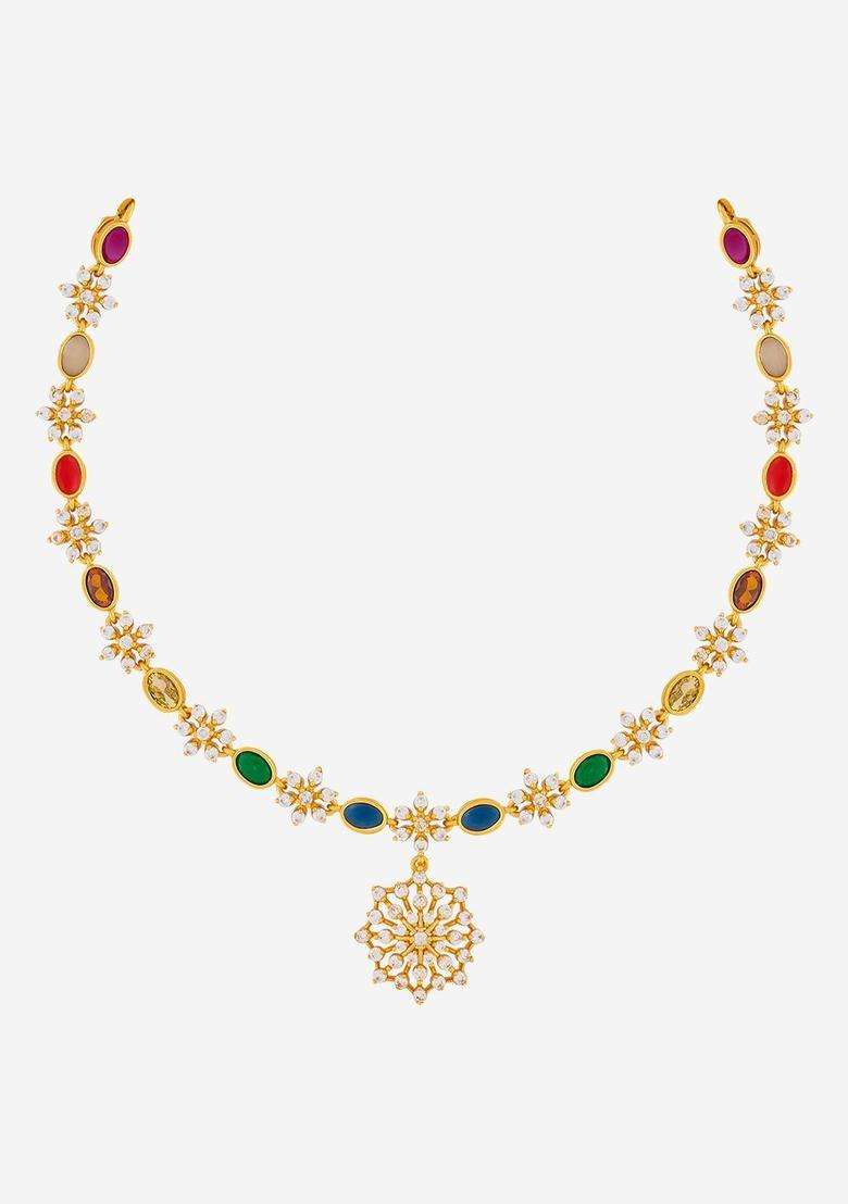 Silver Gold-Plated Temple Ethnic Necklace for Women | Traditional Temple Jewellery for Wedding & Festive Wear | Gift for Her - Indya