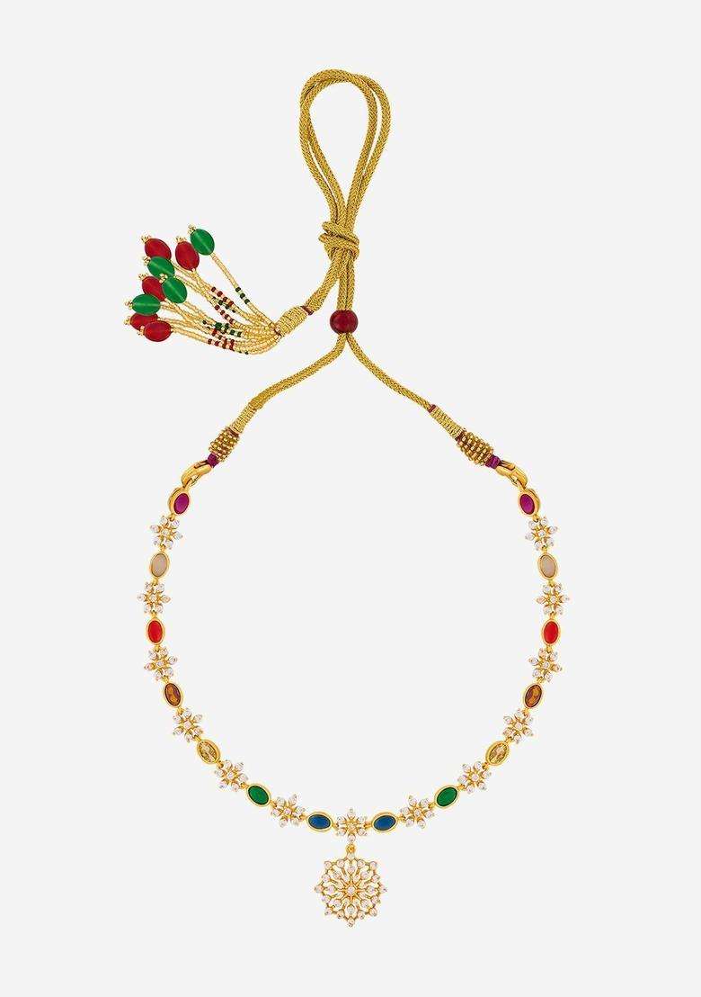 Silver Gold-Plated Temple Ethnic Necklace for Women | Traditional Temple Jewellery for Wedding & Festive Wear | Gift for Her - Indya